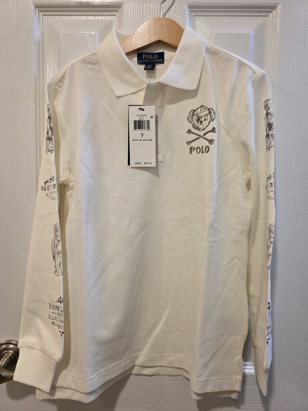 Polo by Ralph Lauren White Long-Sleeve Graphic Polo Shirt